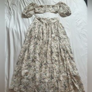 SHEIN Cream Floral Maxi Set